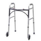 Walker Folding 2-Button Adult Aluminum